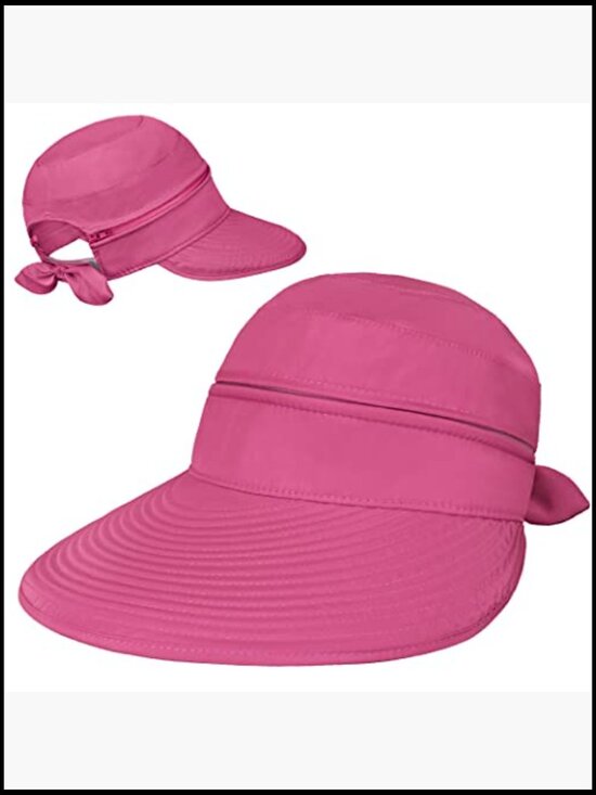 Wide Brim Sun Hat Convertible Visor UPF 50+ Ponytail Hole Outdoor Travel main image 4